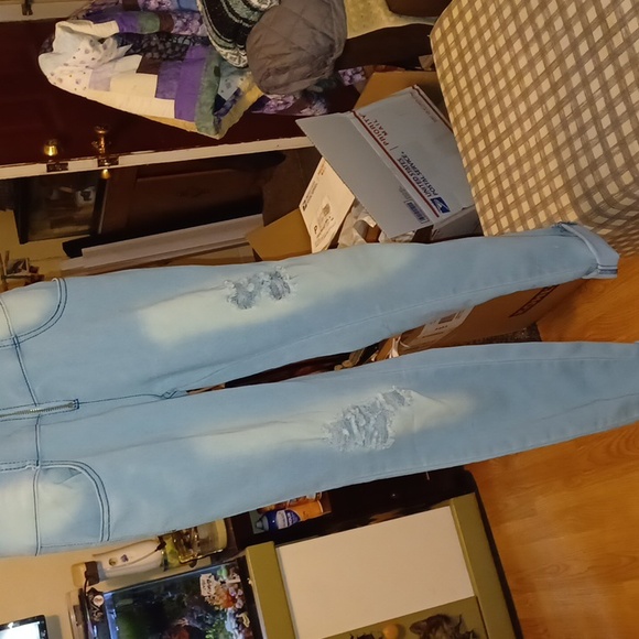 Denim Sleeveless Jumpsuit Small - Picture 2 of 10